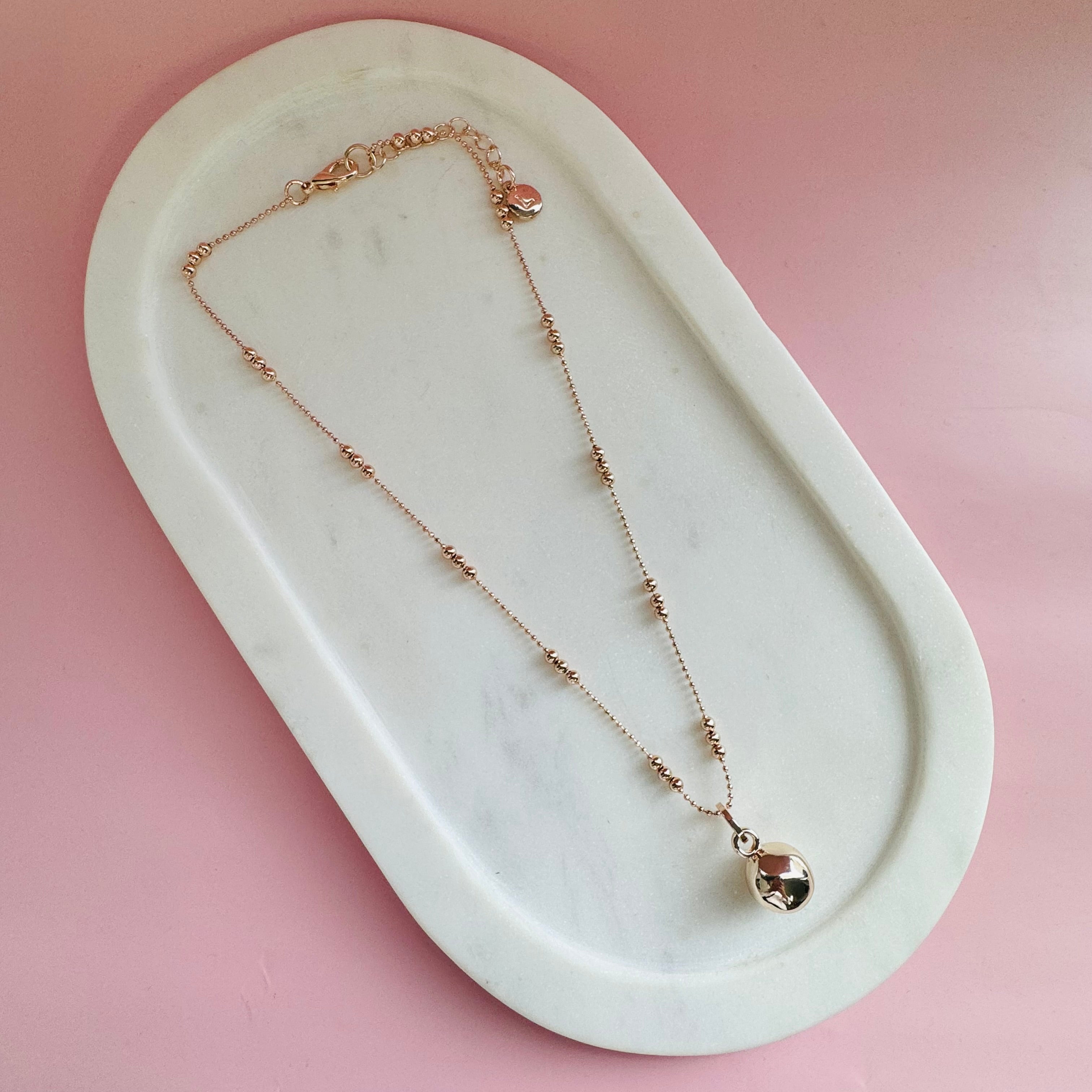 SHORT | Rose Gold Single Ball Necklace