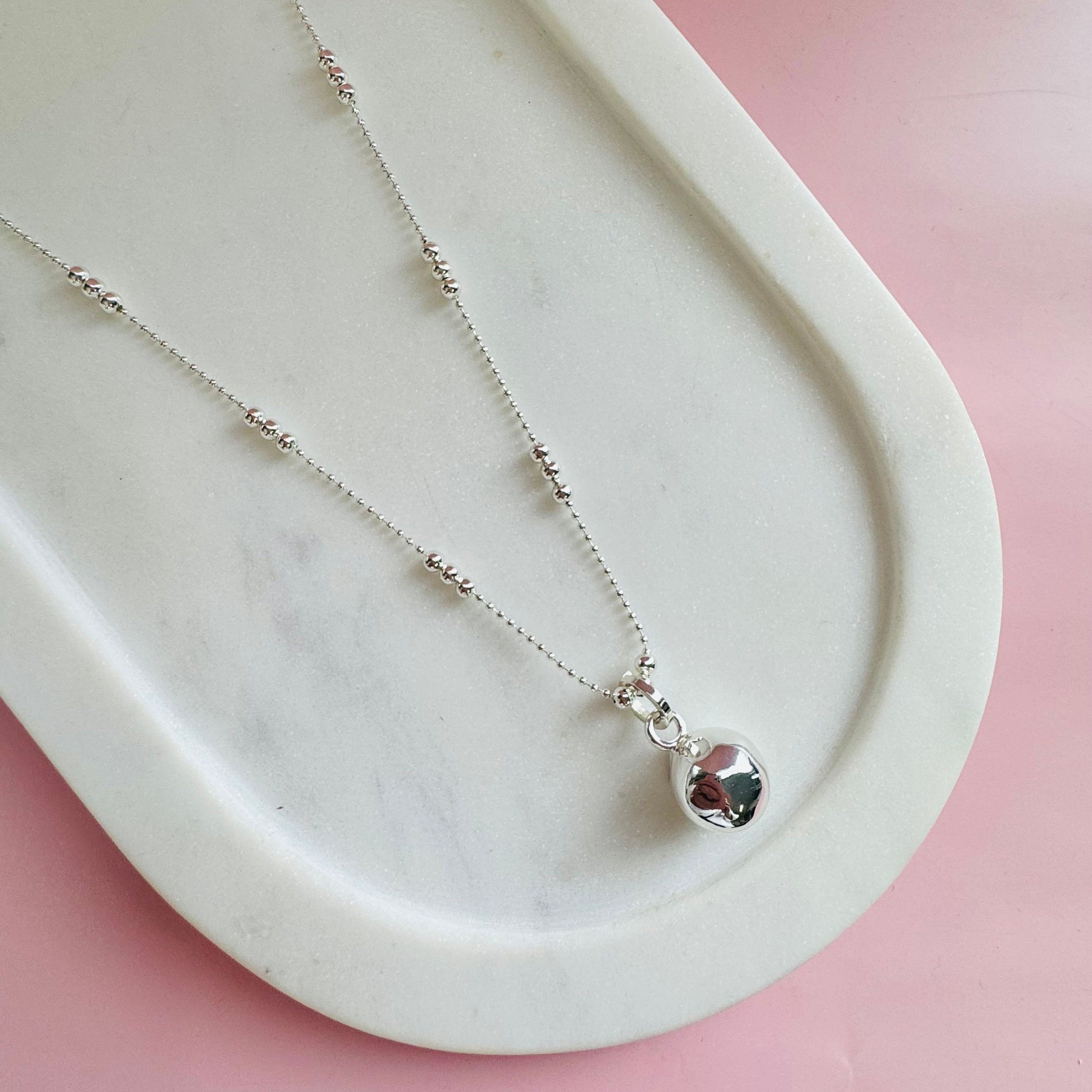 SHORT | Silver Single Ball Necklace