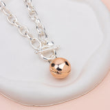 SHORT | Silver & Rose Gold Ball with Toggle Necklace