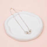 SHORT | Silver 3 Ball Necklace