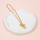 SHORT | Yellow Gold Fob with Ball Pendant Necklace