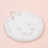 SHORT | Silver Wide Snake Chain with Pearls Necklace