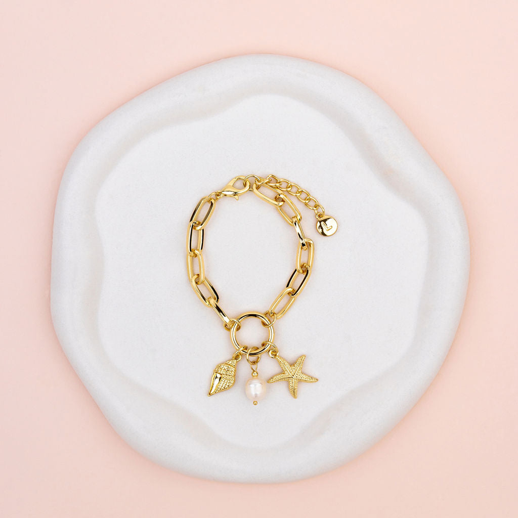 Gold Ocean Charm Bracelet