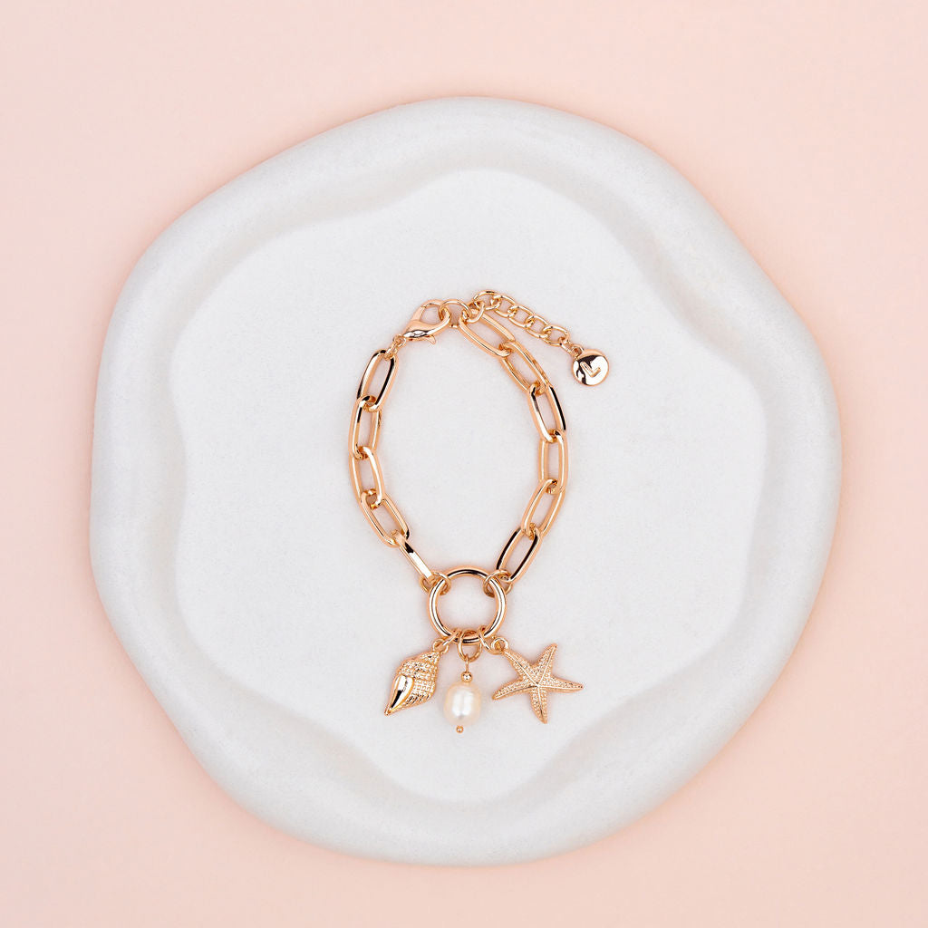 Rose Gold Ocean Charm Bracelet