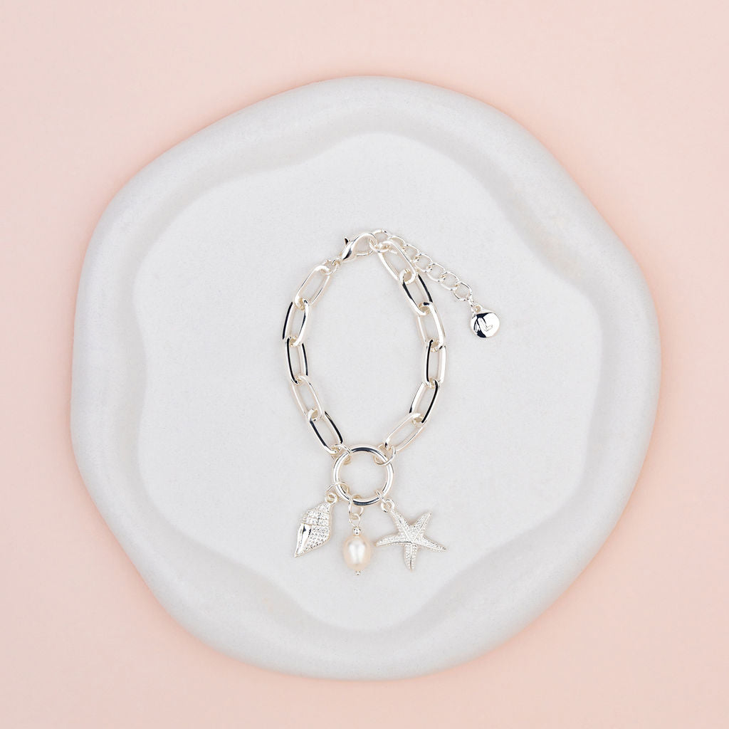 Silver Ocean Charm Bracelet