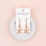 Rose Gold Starfish Charm Earring