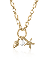 SHORT | Gold Ocean Charm Necklace