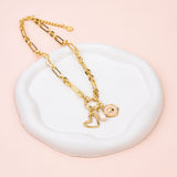 SHORT | Gold Heart Pearl Charm Necklace