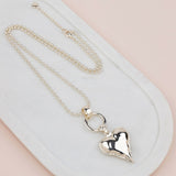 Light Gold Ball Chain with Heart Necklace