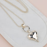 Light Gold Ball Chain with Heart Necklace