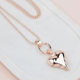 Rose Gold Ball Chain with Heart Necklace
