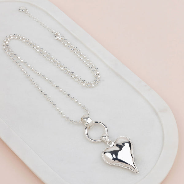 Everyday | Silver Ball Chain with Heart Necklace (Back in stock May)