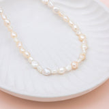 SHORT | Freshwater Pearls with Gold Clasp Necklace