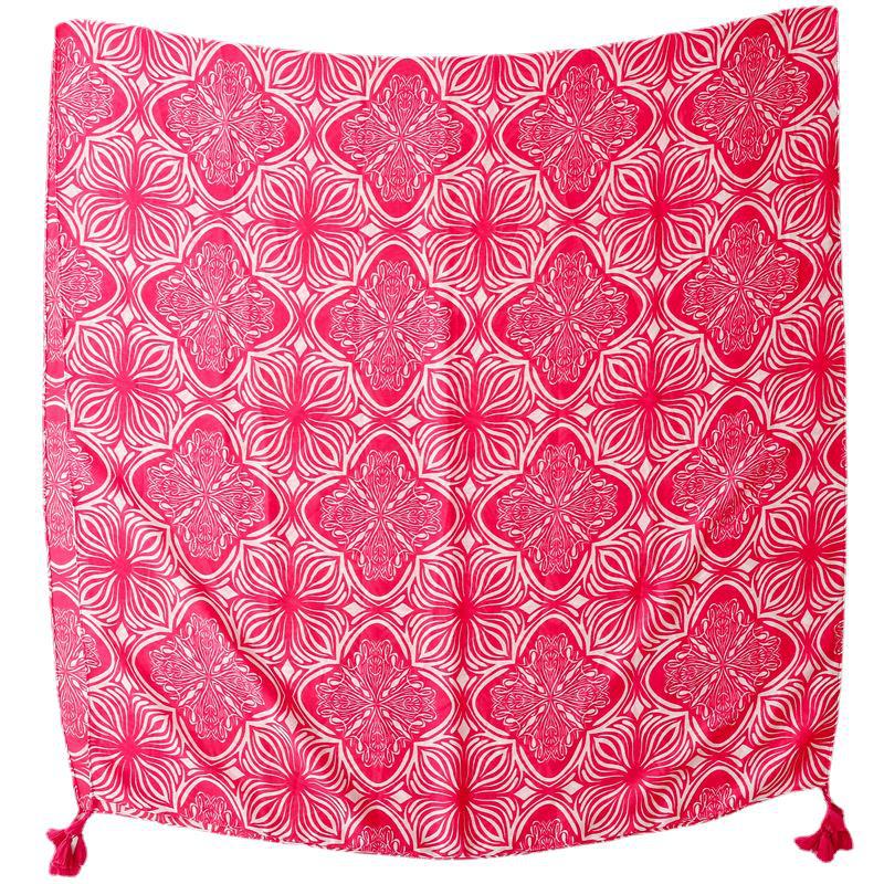 Ladies Bright Pink Print Scarf