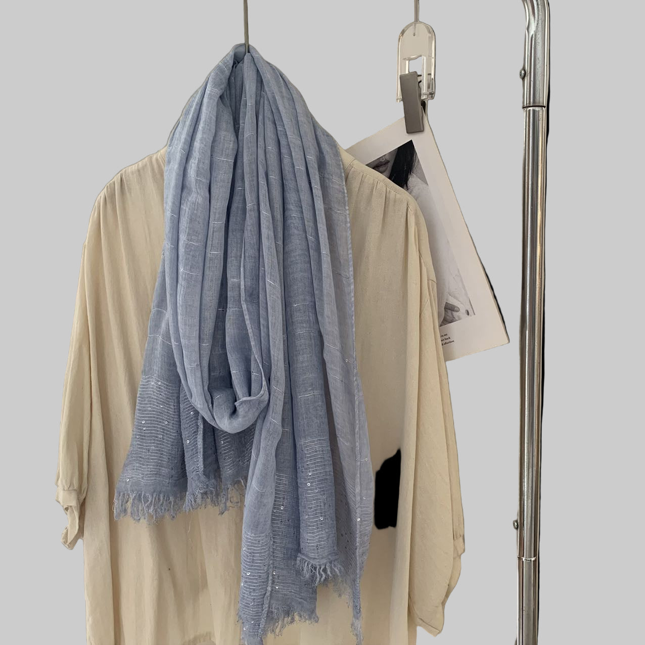 Ladies | Beautiful Blue Sequent Scarf