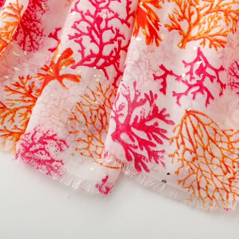Ladies | Pink & Orange Coral Scarf