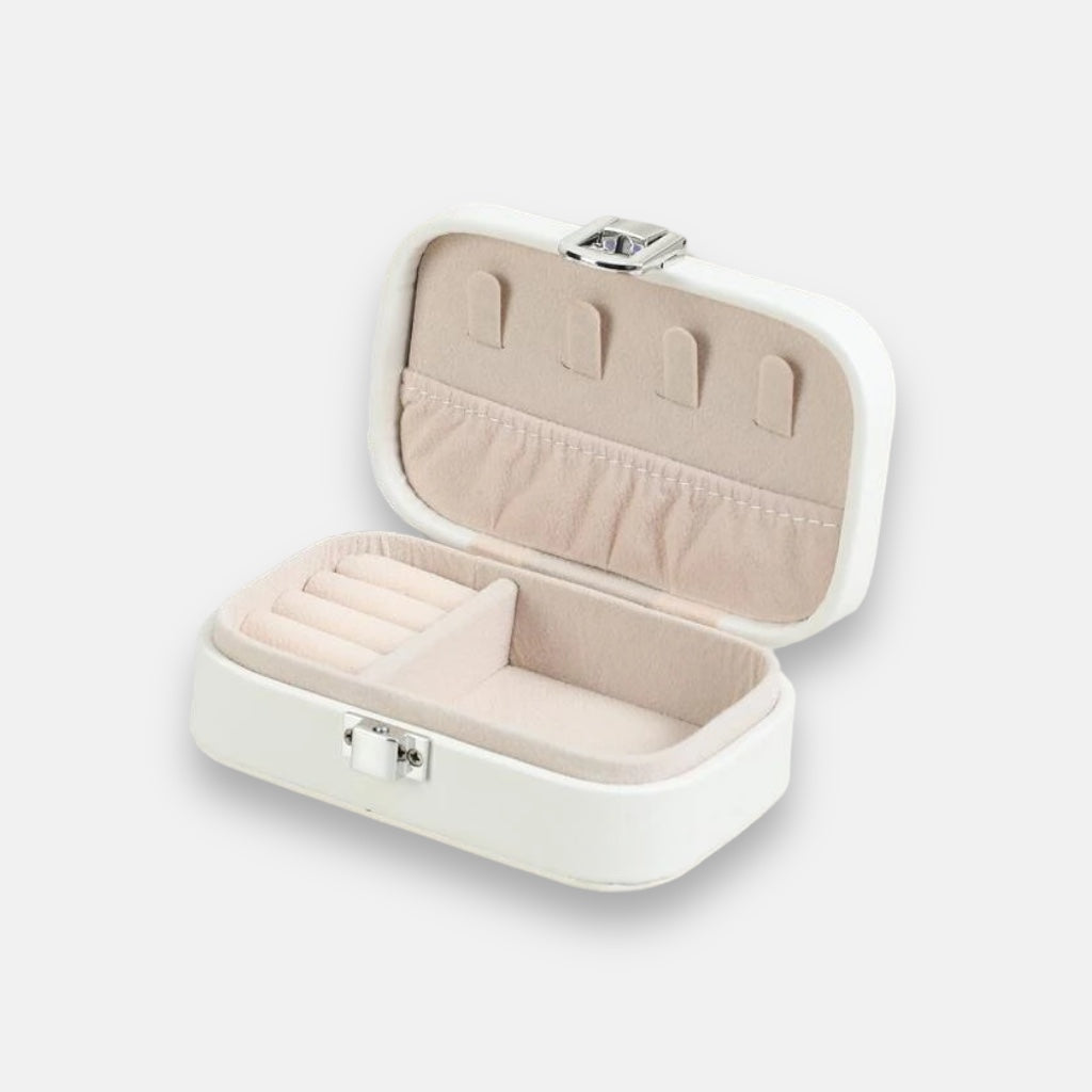 White | Mini Travel Rectangle Jewellery Box