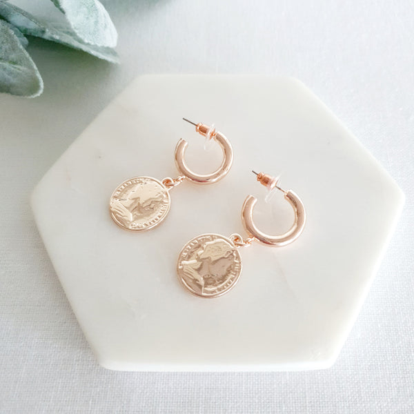 COIN COLLECTION | Rose Gold Coin Earring