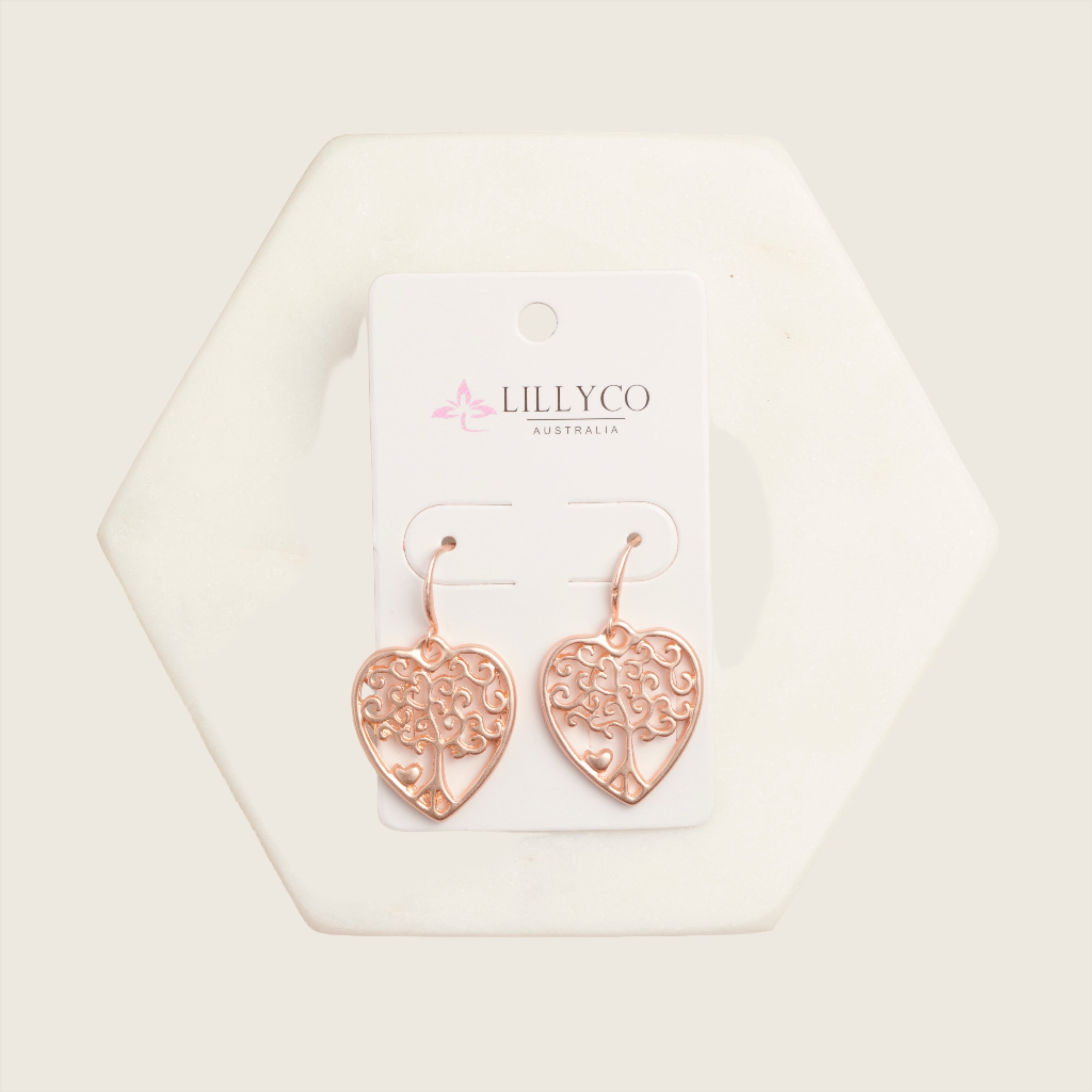 TREE | Rose Heart Tree Earring