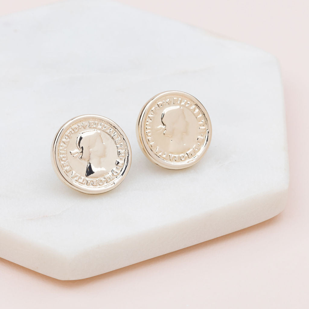 LIMITED EDITION | Small Yellow Gold Coin Stud Earring