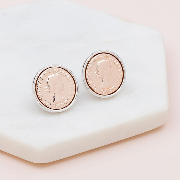 COIN | Rose Gold & Silver Coin Earring