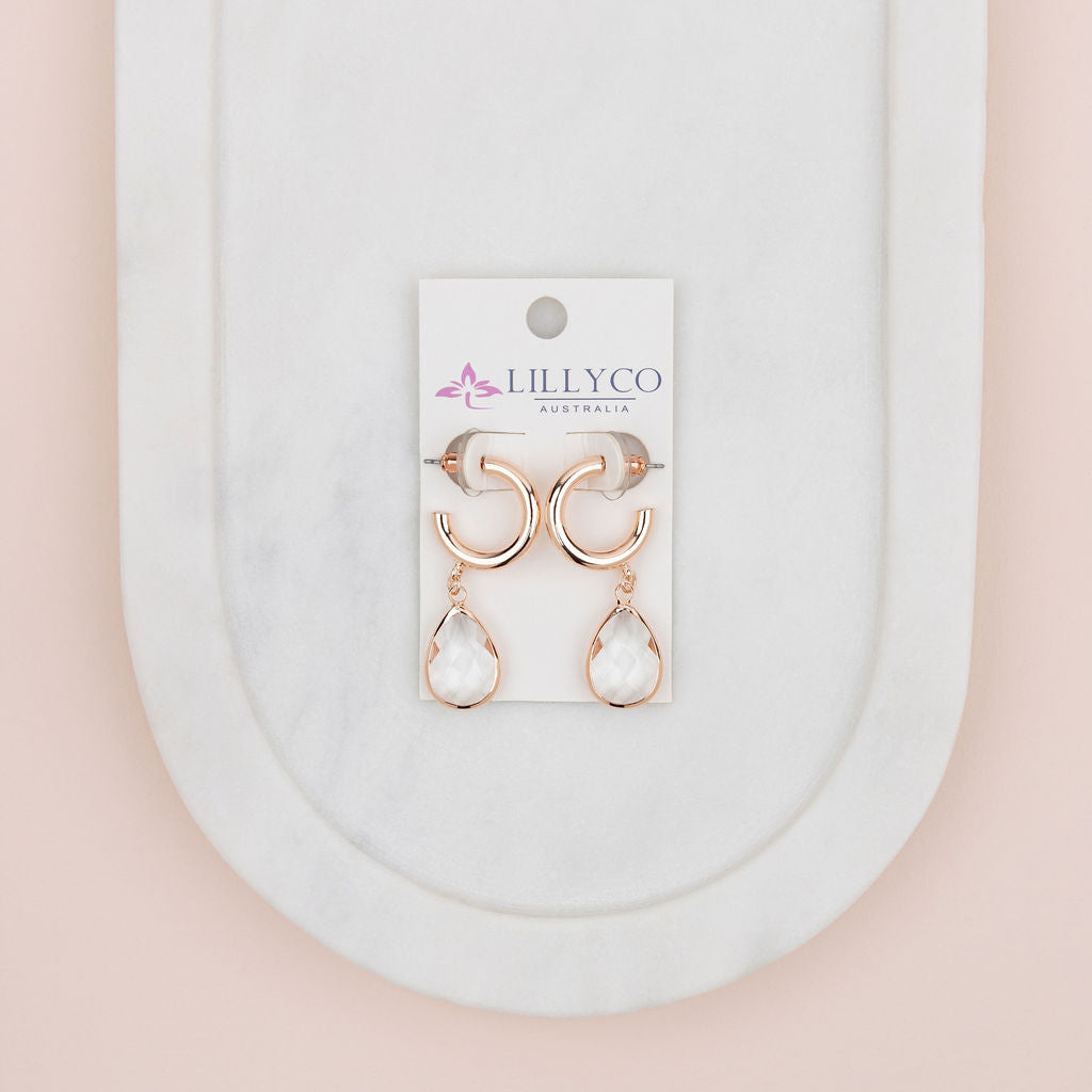 Rose Gold Tear Drop Earring