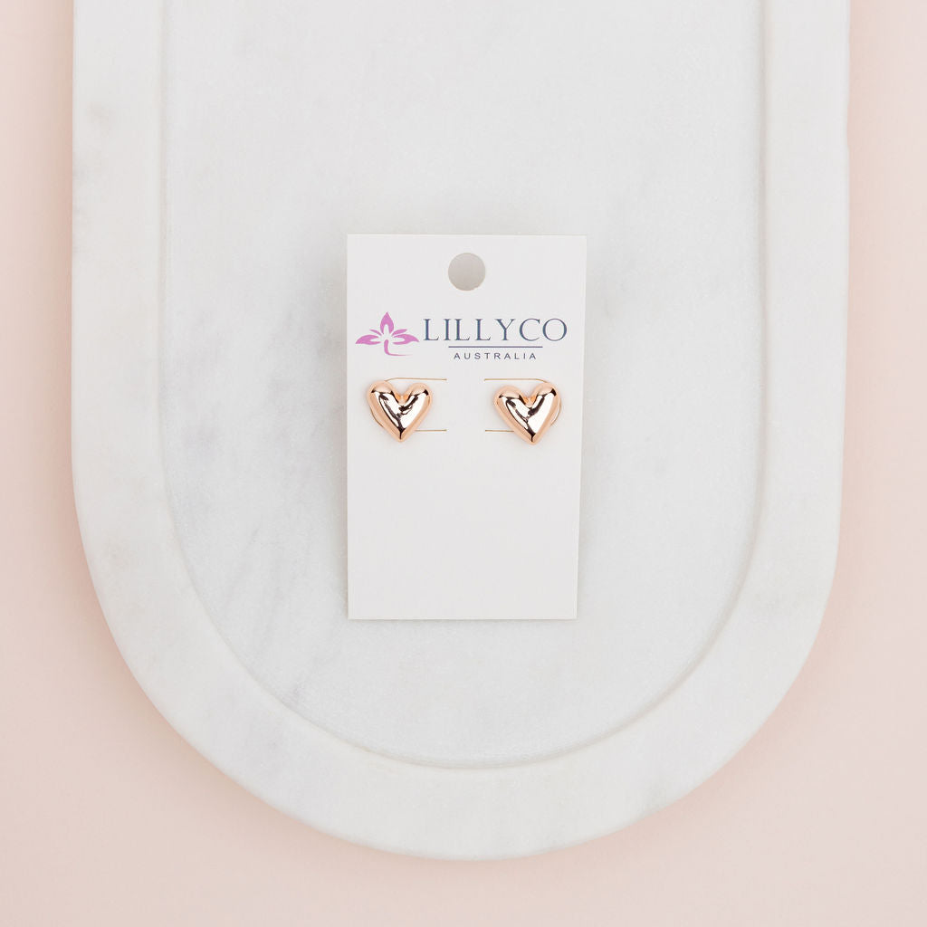 Rose Gold Heart Earring