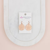 Matt Rose Gold Pattern Disc Earring