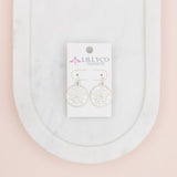 Matt Silver Pattern Disc Earring