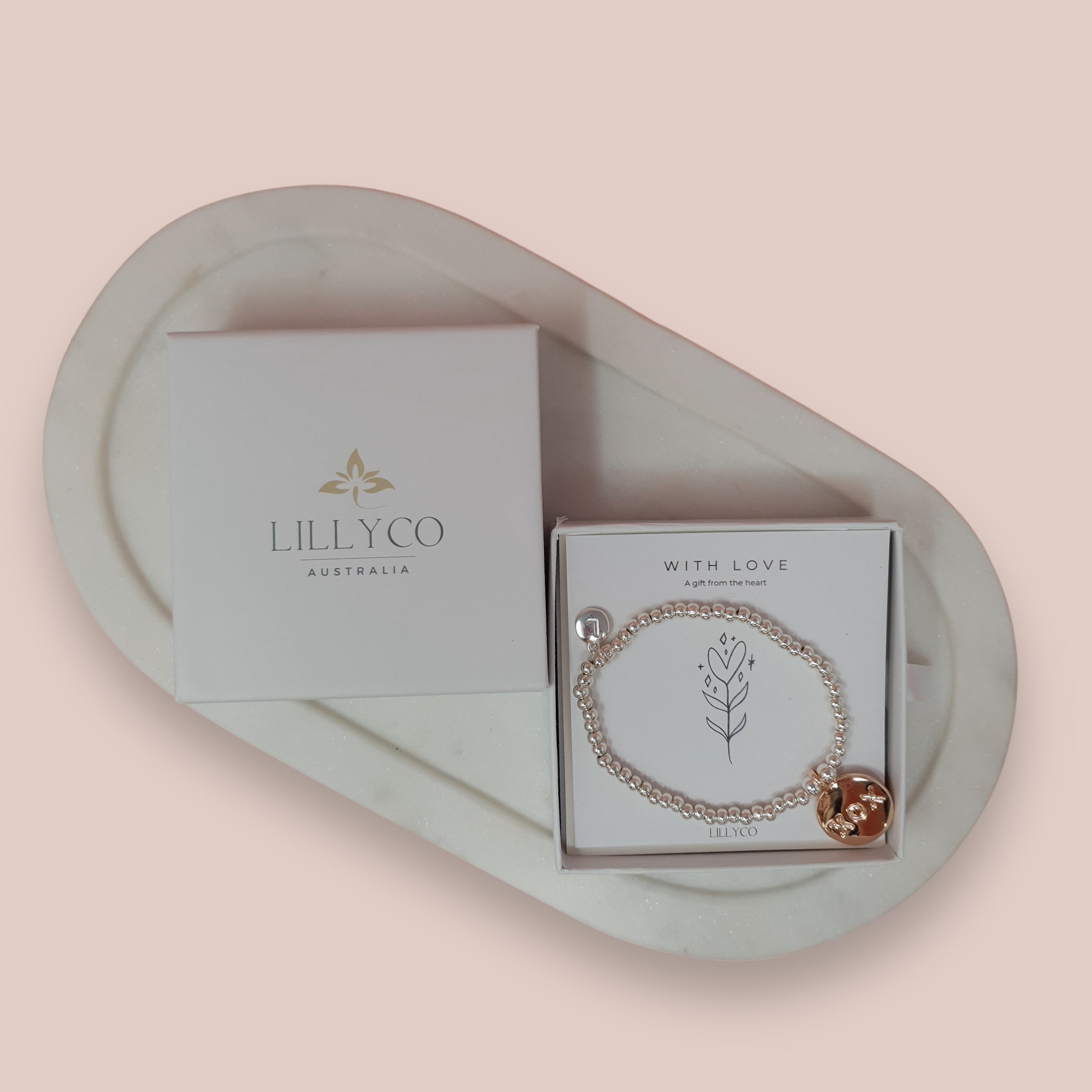 JEWELLERY GIFT BOX | With Love #2 Boxed Rose Gold + Silver Bracelet