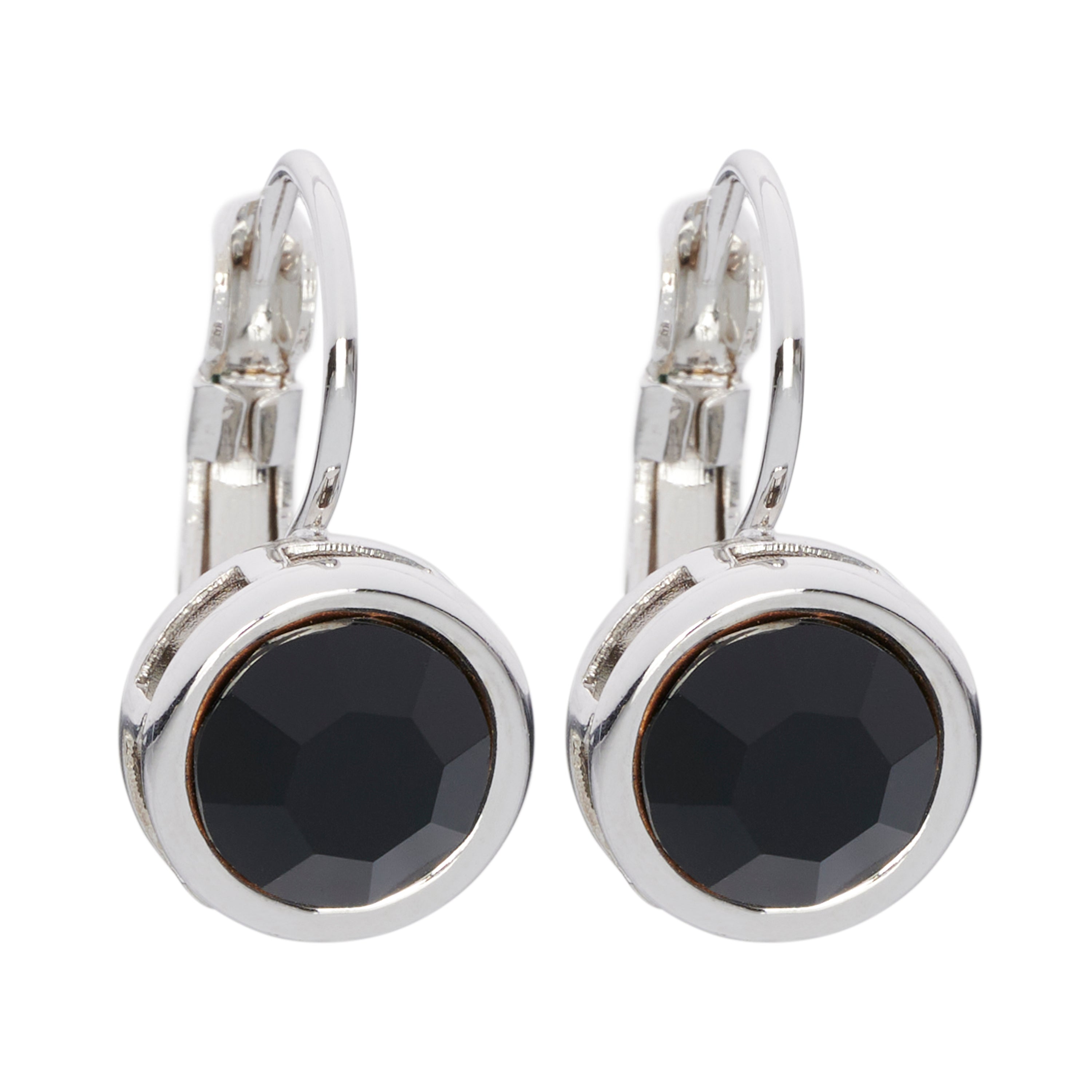 Fine | Silver Black Crystal Earring