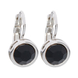 Fine | Silver Black Crystal Earring