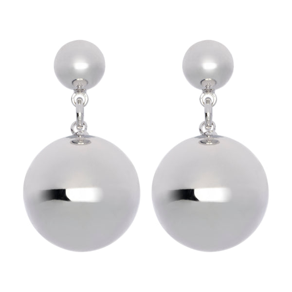 Fine | Silver Drop Ball Earring