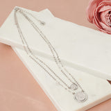 Fine | Short Silver Layered CZ Necklace