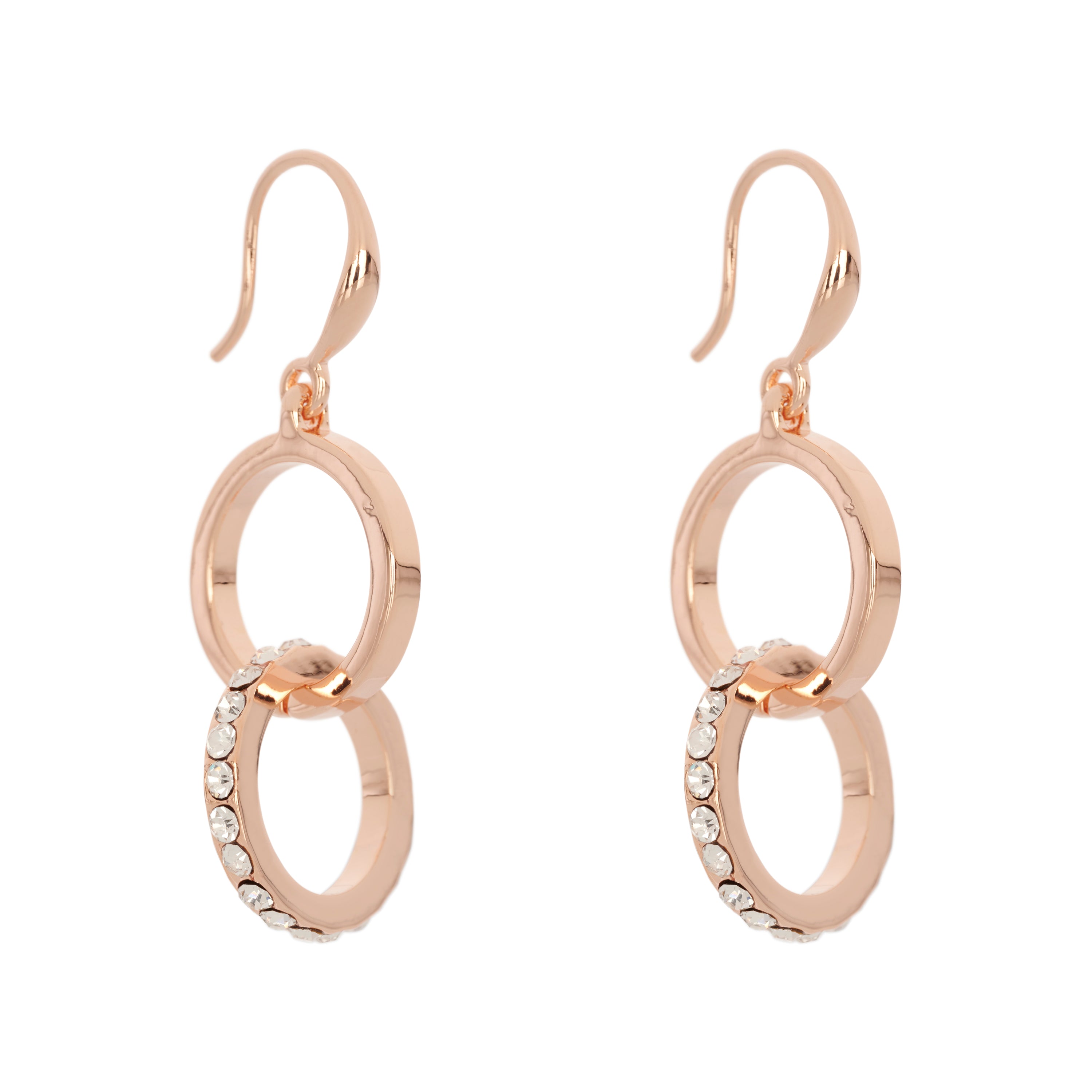Fine | Rose Gold Link & Bling Earring