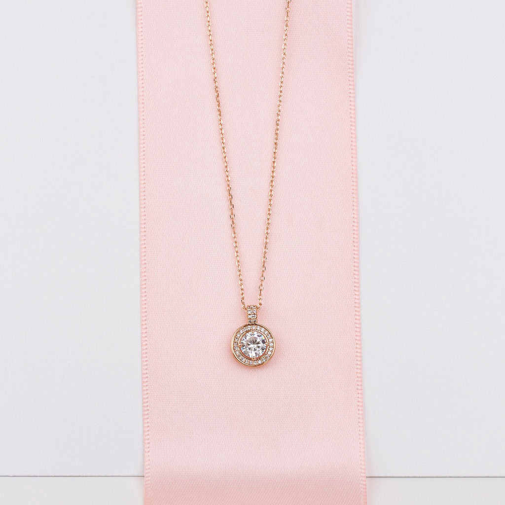 Fine | Short Rose Gold Cubic Zirconia Necklace