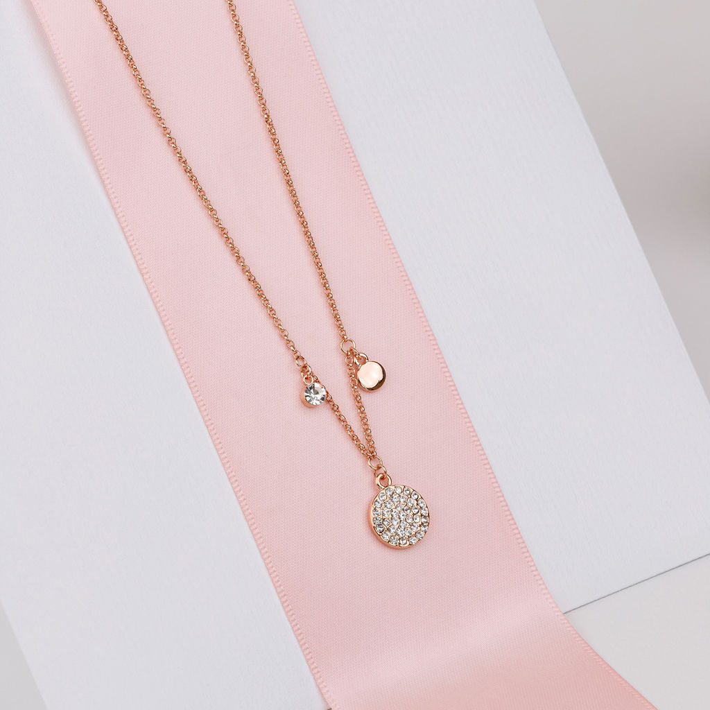 Fine | Short Rose Gold Crystal & Charms Necklace