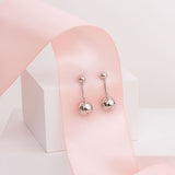 Fine | Silver Drop Ball Earring