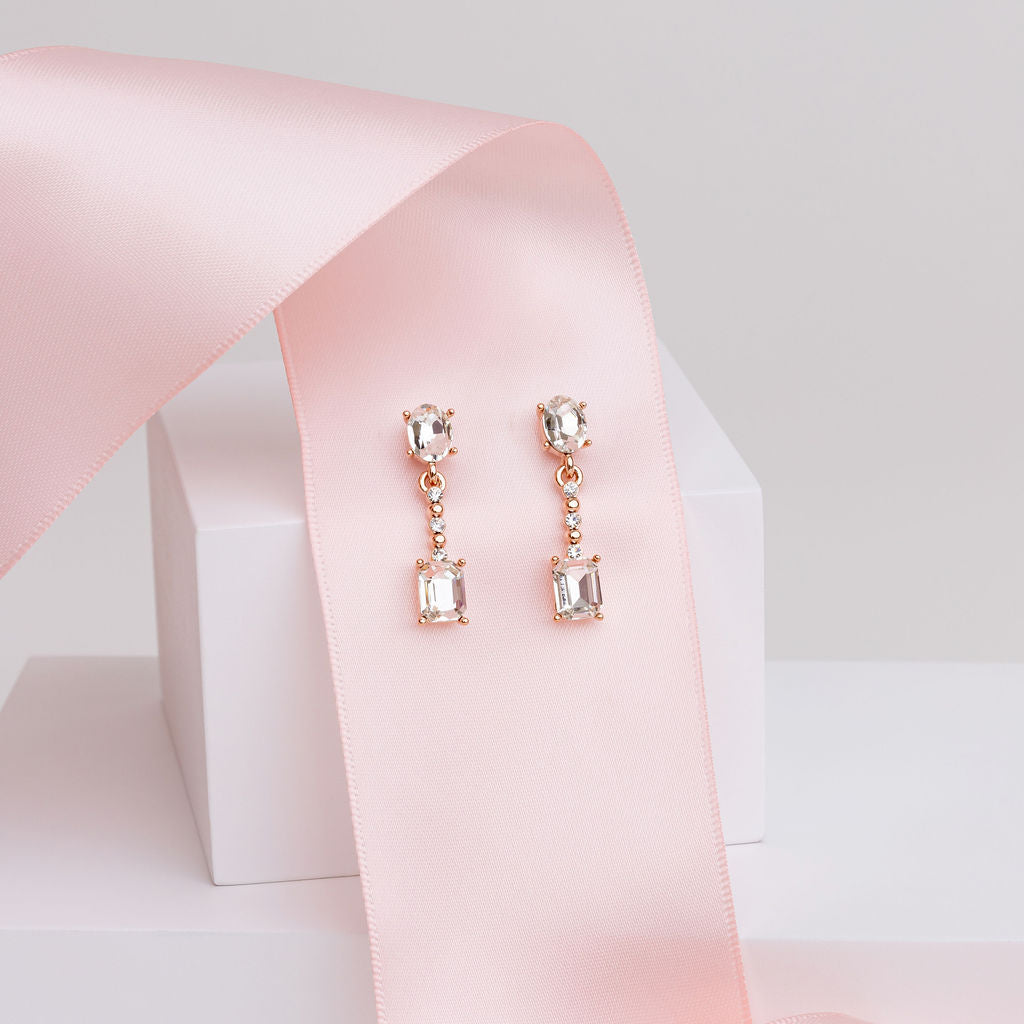 Fine | Rose Gold Cubic Zirconia Drop Earring