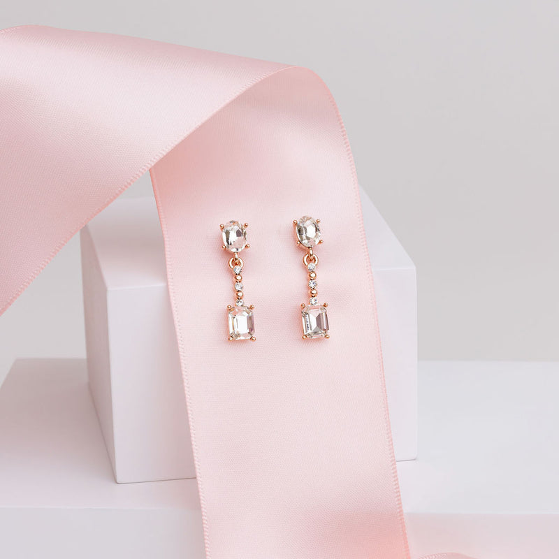 Fine | Rose Gold CZ Drop Earring