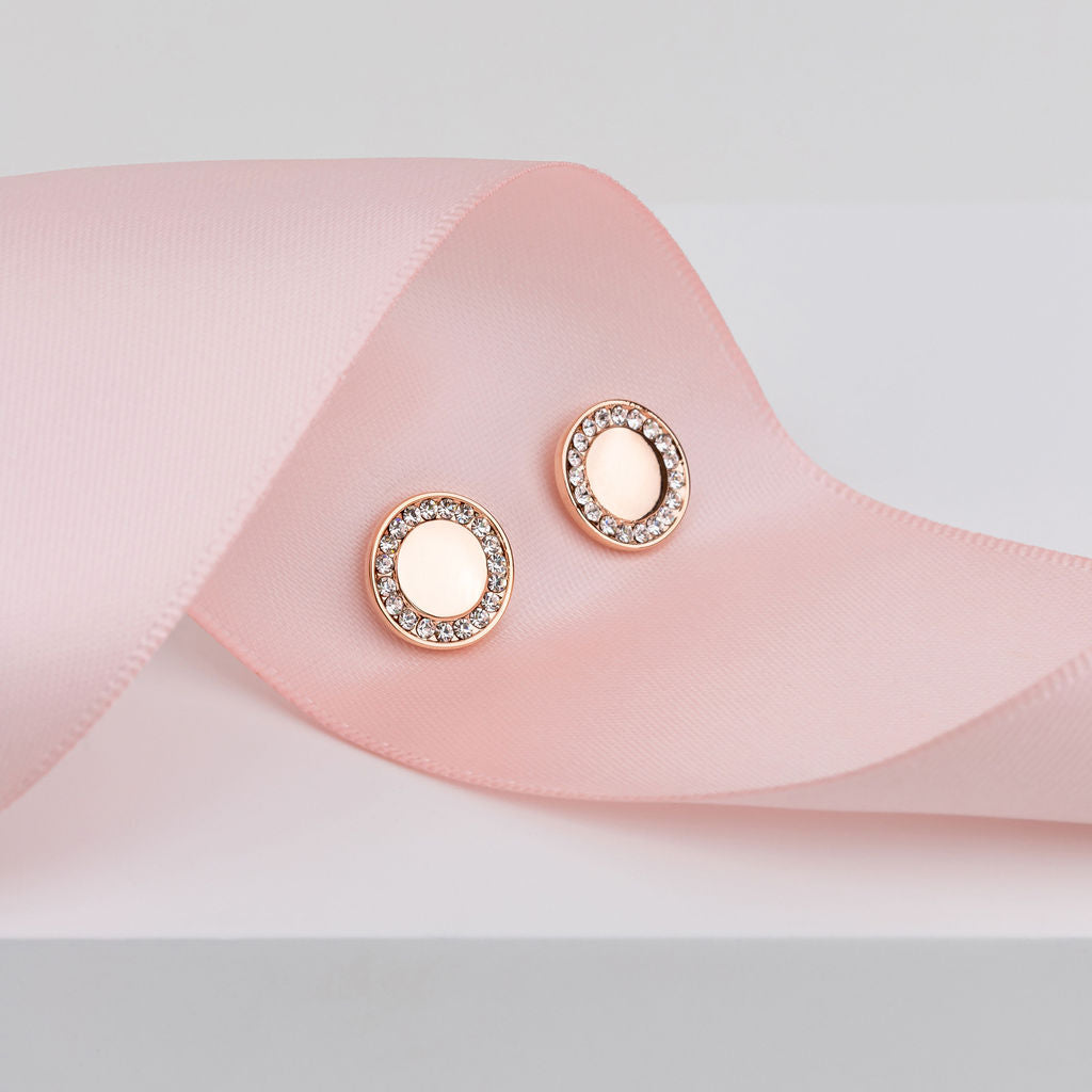 Fine | Rose Gold Crystal Stud Earring