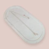 Silver Pink Stone + Pearl Long Necklace