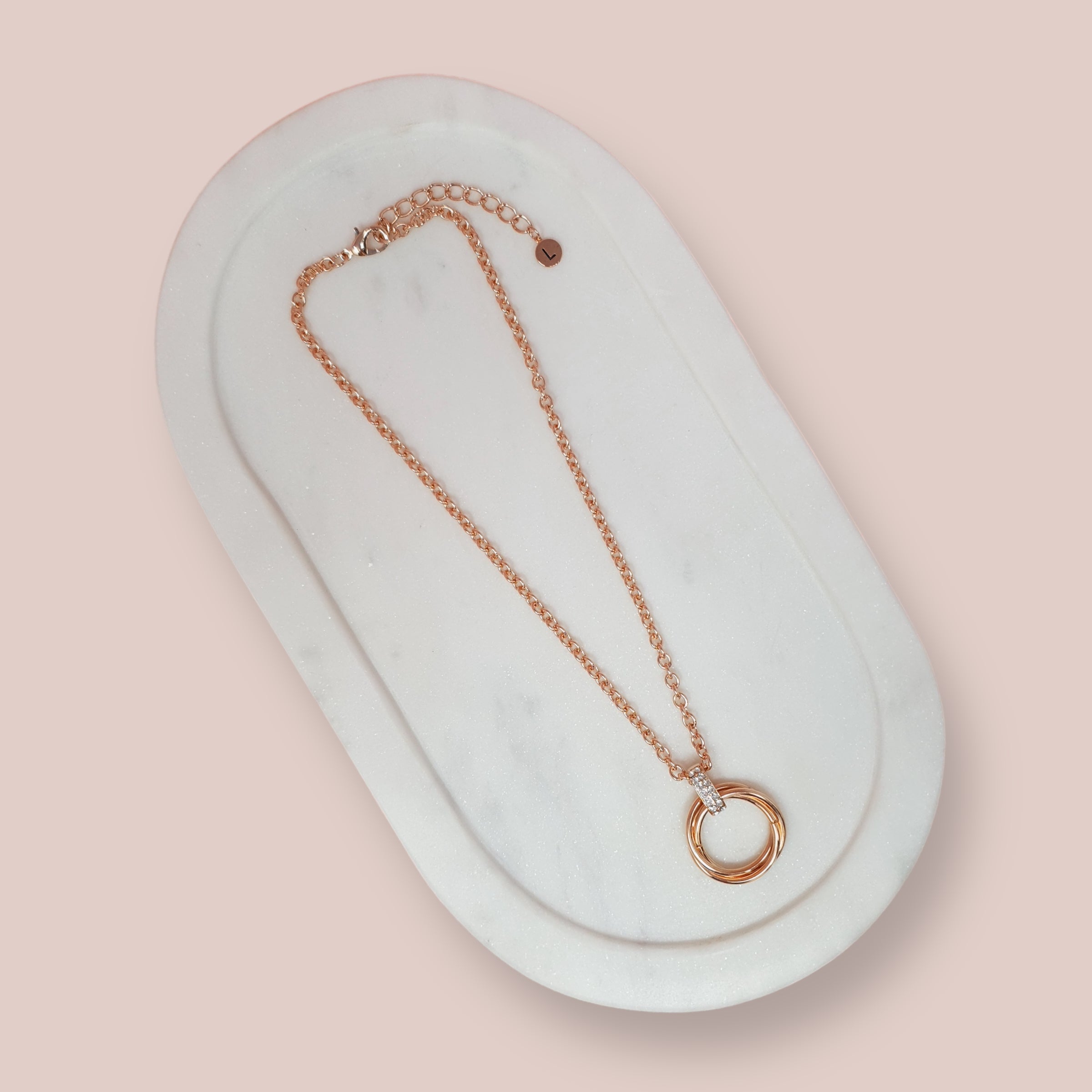 SHORT | Rose Gold Double Ring Necklace