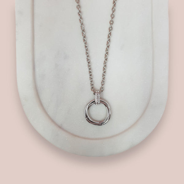SHORT | Silver Double Ring Necklace
