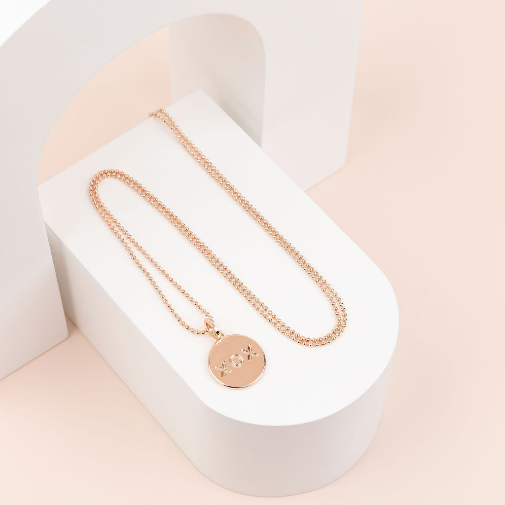 Rose Gold XOX Long Necklace