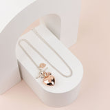 LIMITED EDITION | Long Silver & Rose Gold Heart Necklace