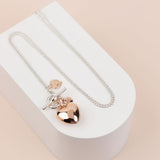 LIMITED EDITION | Long Silver & Rose Gold Heart Necklace