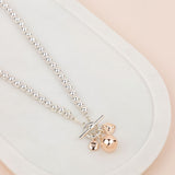 LIMITED EDITION | SHORT | Silver & Rose Gold Ball Necklace