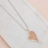 Mixed Matt Cut Out Heart Necklace