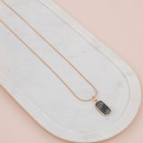 Grey Quartz Stone Adjustable Long Necklace